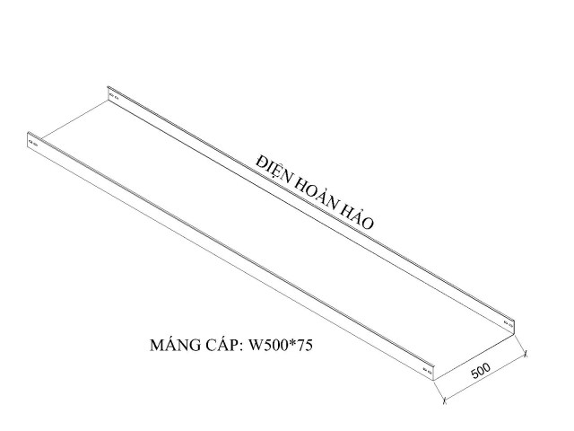 Máng cáp W500 H75